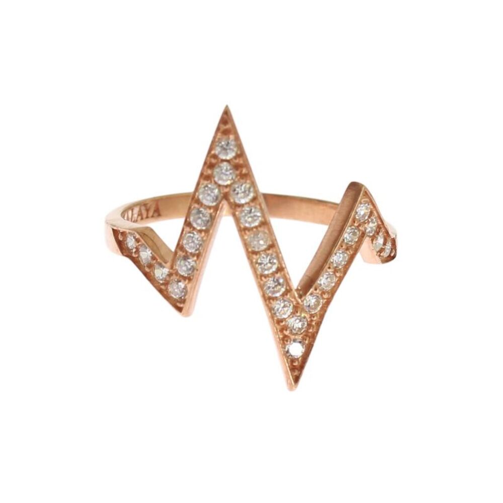 Nialaya Pink Gold 925 Silver Womens Clear Ring